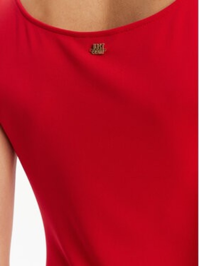 Just Cavalli Sukienka codzienna 78PAO907 Czerwony Slim Fit
