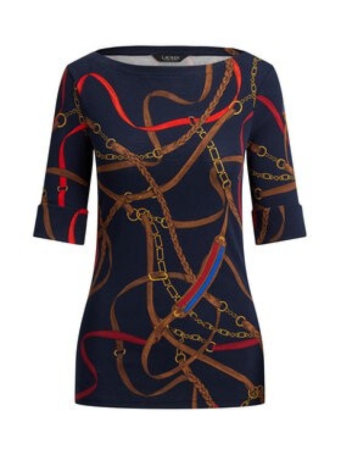 LAUREN RALPH LAUREN Bluzka 200P03722001 Granatowy Slim Fit