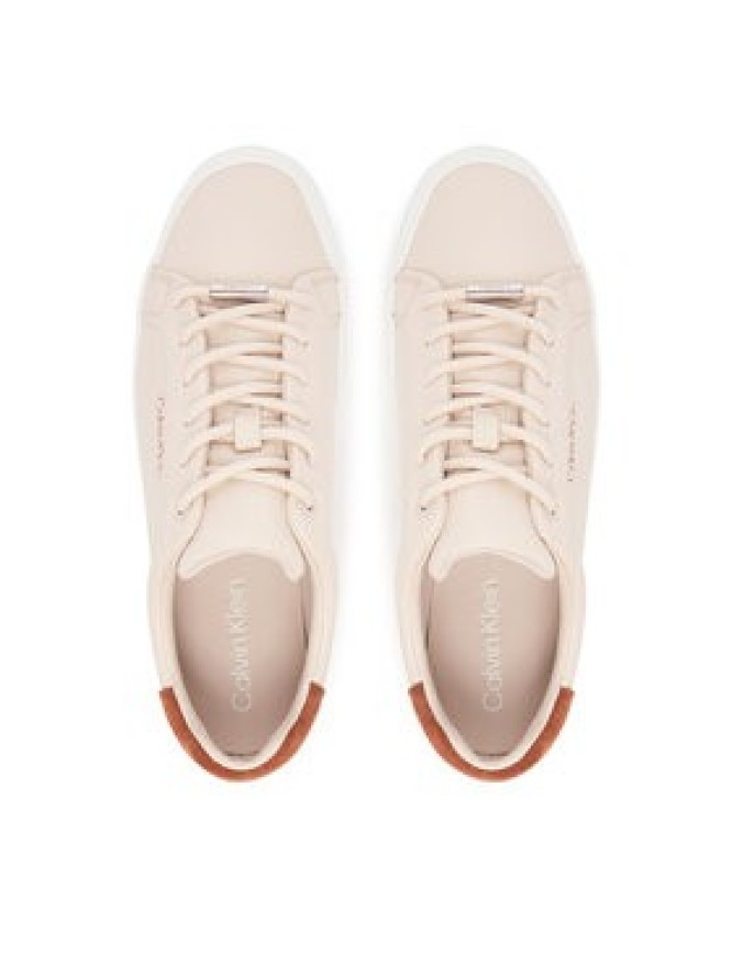 Calvin Klein Sneakersy Vulc Lace Up Lth W/Sue Bt HW0HW02571 Beżowy