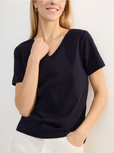 Gładki t-shirt - granatowy