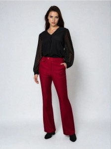 Spodnie flare - koralowy