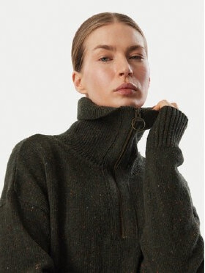 Barbour Sweter Lavensdale LKN1579OL71 Zielony ciemny Relaxed Fit