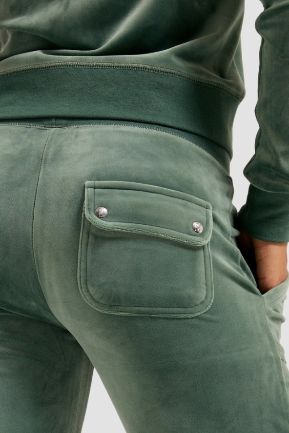 JUICY COUTURE Zielone damskie spodnie dresowe Track Pant, Rozmiar S