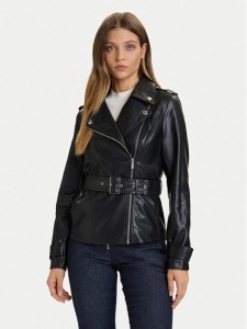 Morgan Kurtka z imitacji skóry 252-GPIL Czarny Regular Fit