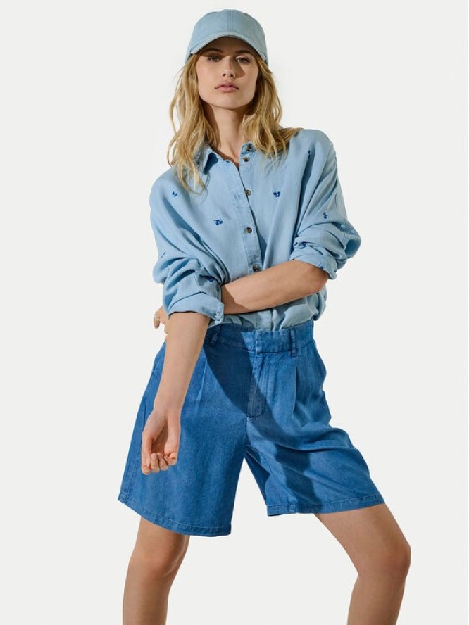 ONLY Szorty materiałowe Charis 15337935 Niebieski Loose Fit