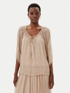 ViCOLO Bluzka TD0020 Beżowy Loose Fit