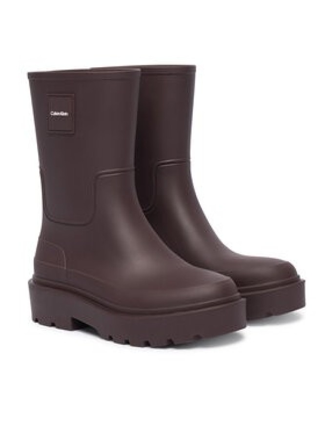 Calvin Klein Kalosze Rainboot Rubber HW0HW03179 Brązowy ciemny