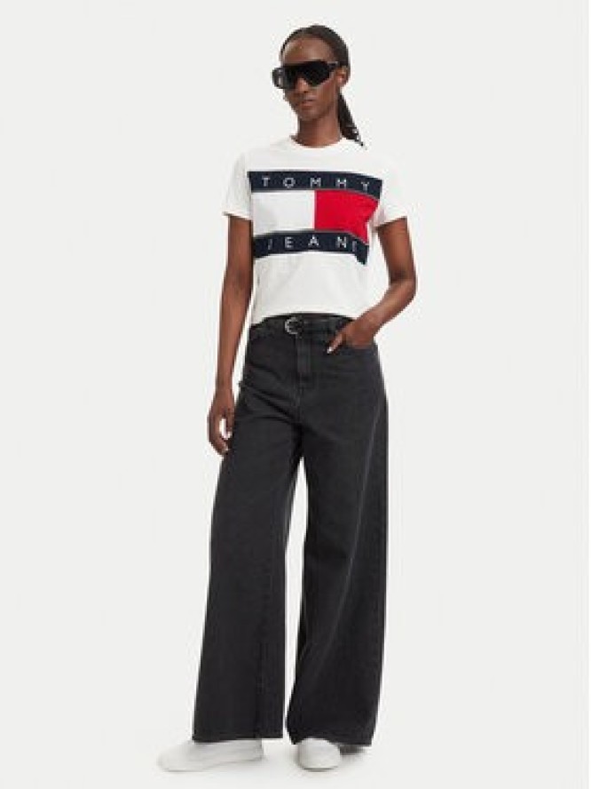 Tommy Jeans T-Shirt Flag DW0DW22818 Biały Regular Fit