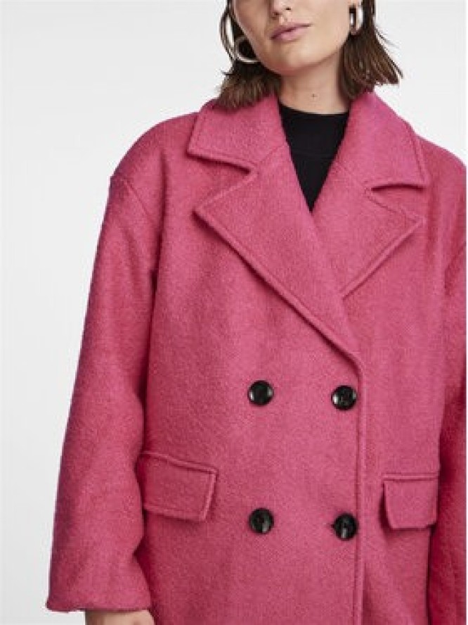 YAS Płaszcz wełniany Mila 26030712 Różowy Loose Fit