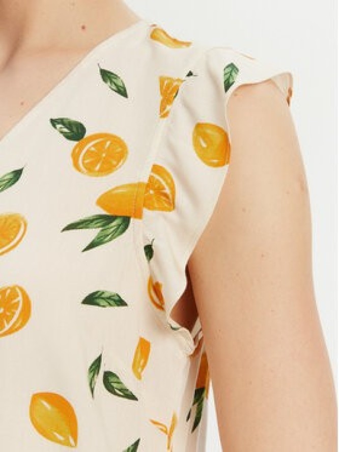 Pieces Bluzka Nya 17147804 Écru Regular Fit