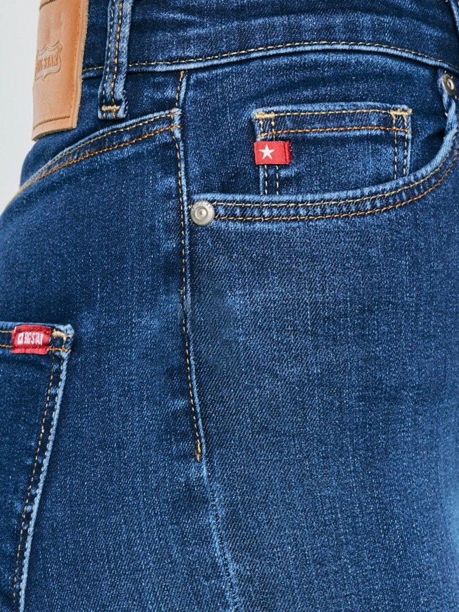 Jeansy damskie skinny z wysokim stanem granatowe Clara 658