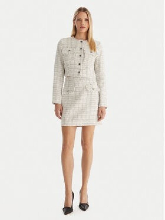 Guess Spódnica mini W5YD15 WHDB2 Biały Regular Fit