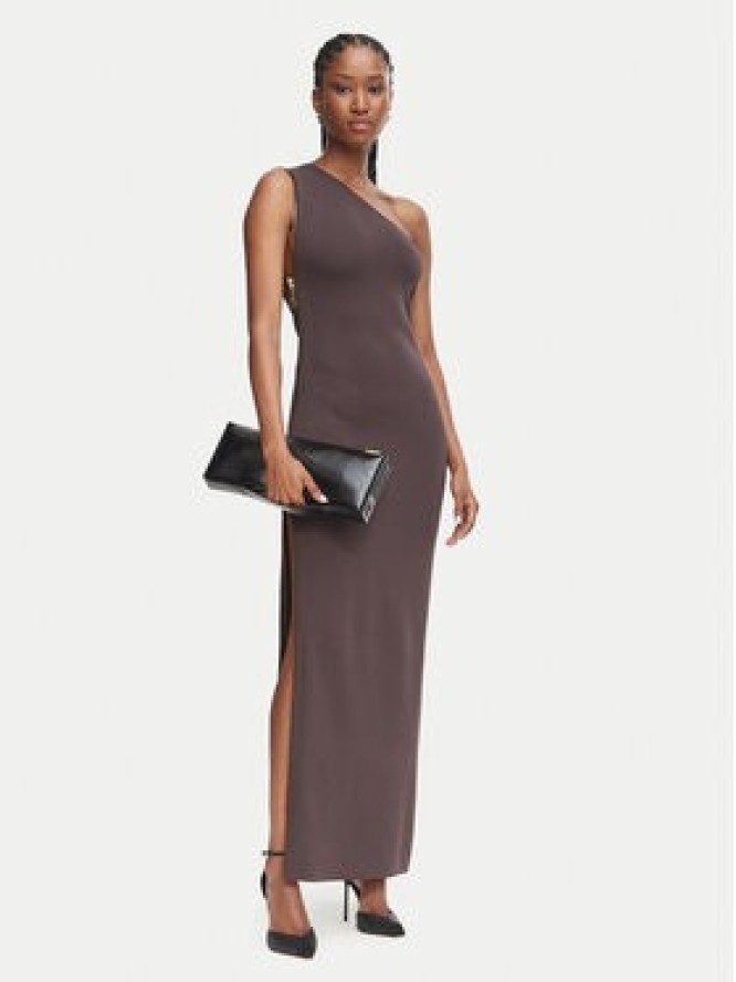 Elisabetta Franchi Sukienka wieczorowa AM-07B-66E2-V700 Brązowy ciemny Slim Fit