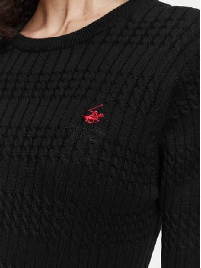 Beverly Hills Polo Club Sweter P-SS26W-M537390BLK Czarny Regular Fit