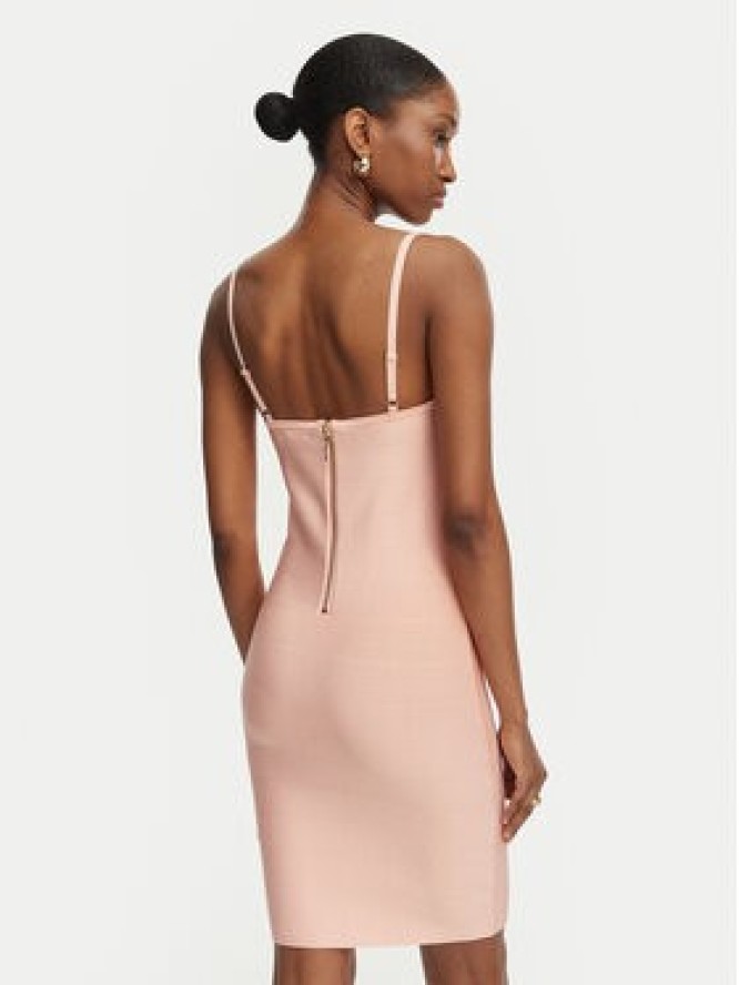 Guess Sukienka koktajlowa W6GK83 Z0686 Koralowy Slim Fit