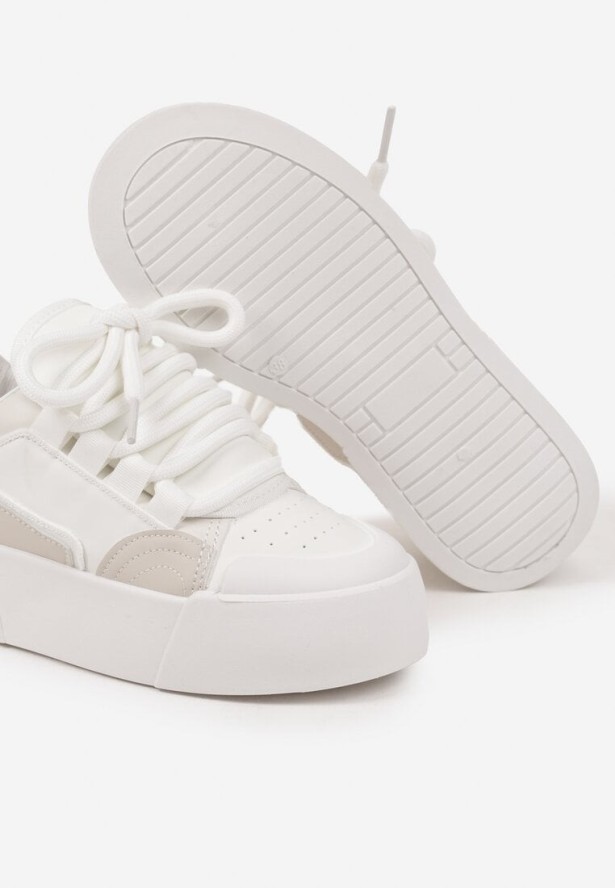 Białe Streetwearowe Sneakersy Trampki na Platformie Danenith