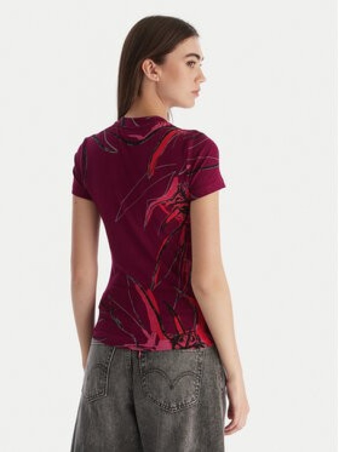 Desigual T-Shirt Lala 25WWTK16 Bordowy Regular Fit