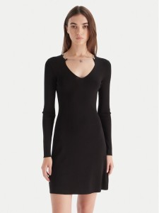 HUGO Sukienka dzianinowa Sibery 50548244 Czarny Slim Fit