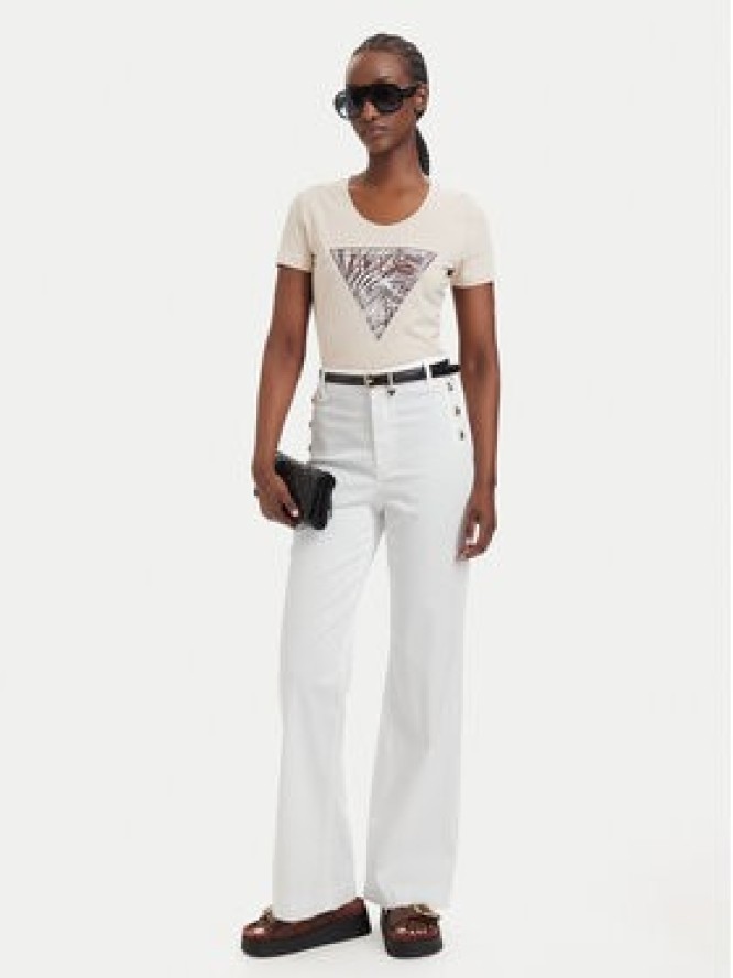 Guess T-Shirt 182454 Beżowy Classic Fit
