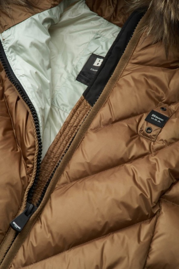 BLAUER Brązowa damska kurtka Althea Raincoat Long Jackets, Rozmiar L