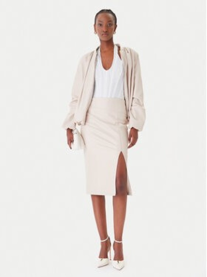 Rinascimento Kurtka z imitacji skóry CFC0127530003 Beżowy Relaxed Fit