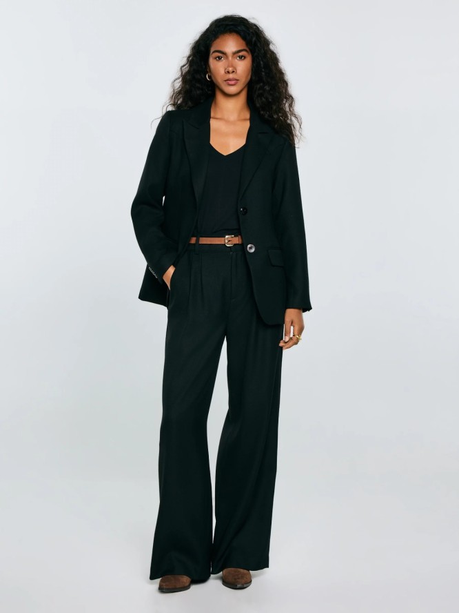 Marynarka damska z dodatkiem wełny czarna Emisa 906