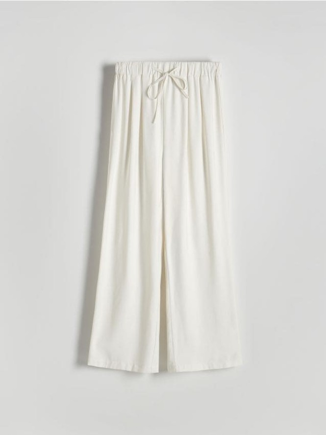Spodnie z wiskozy - złamana biel