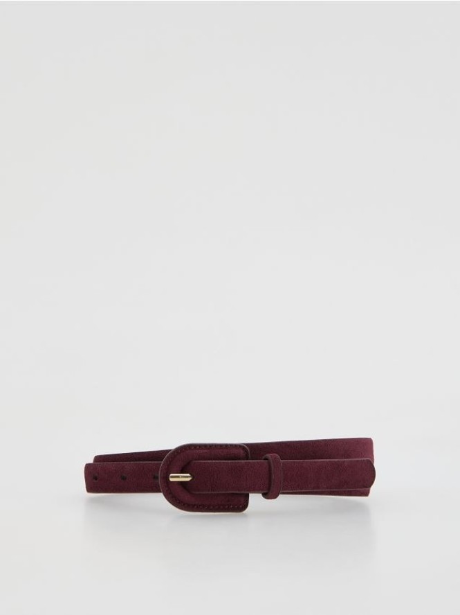 Wąski pasek do talii - bordowy