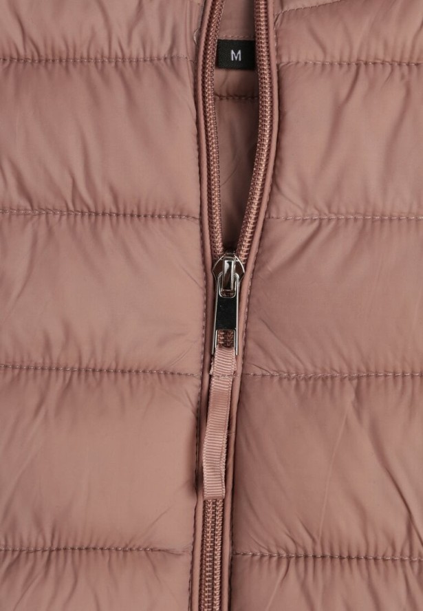 Beżowa Casualowa Kurtka Ozdobiona Pikowaniem Nelionea