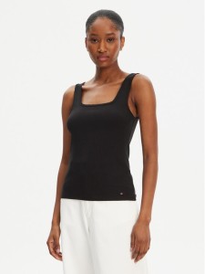 Tommy Hilfiger Top WW0WW45444 Czarny Slim Fit