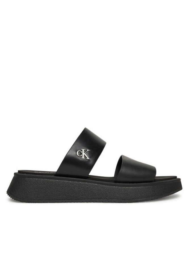 Calvin Klein Jeans Klapki Sandal Slide Double Strap YW0YW01694 Czarny