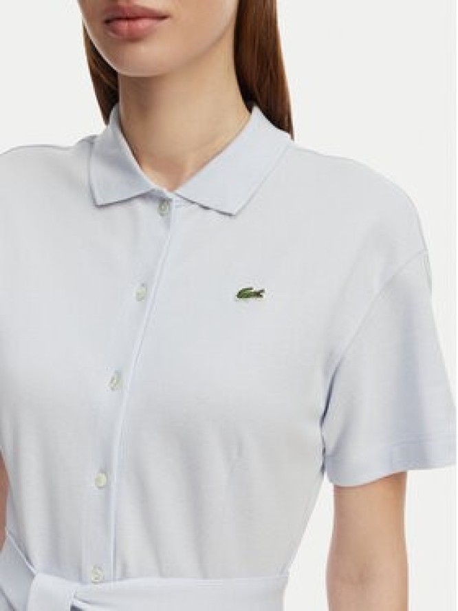 Lacoste Sukienka koszulowa EF9621 Niebieski jasny Regular Fit