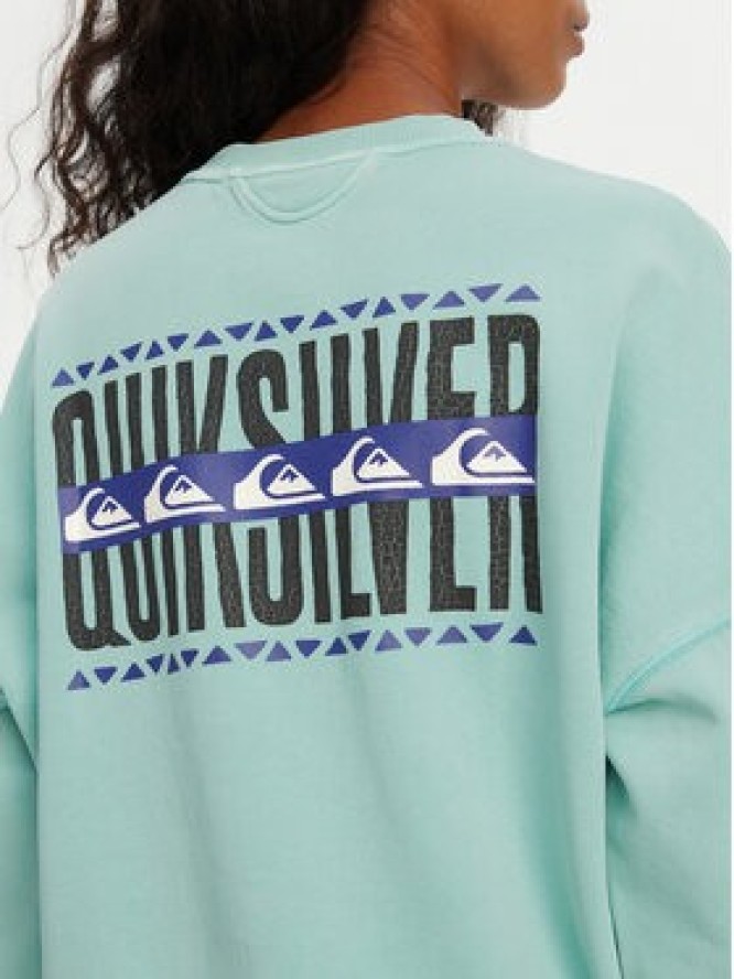 Quiksilver Bluza EQWFT03179 Turkusowy Oversize