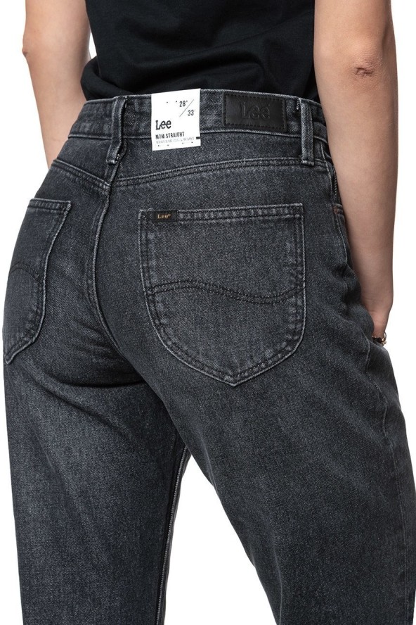 SPODNIE DAMSKIE LEE MOM STRAIGHT BLACK LAMONT L32IFFJZ 112107548