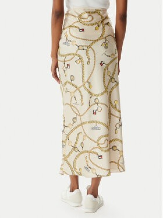 Tommy Jeans Spódnica maxi Chain Print DW0DW22298 Beżowy jasny Slim Fit