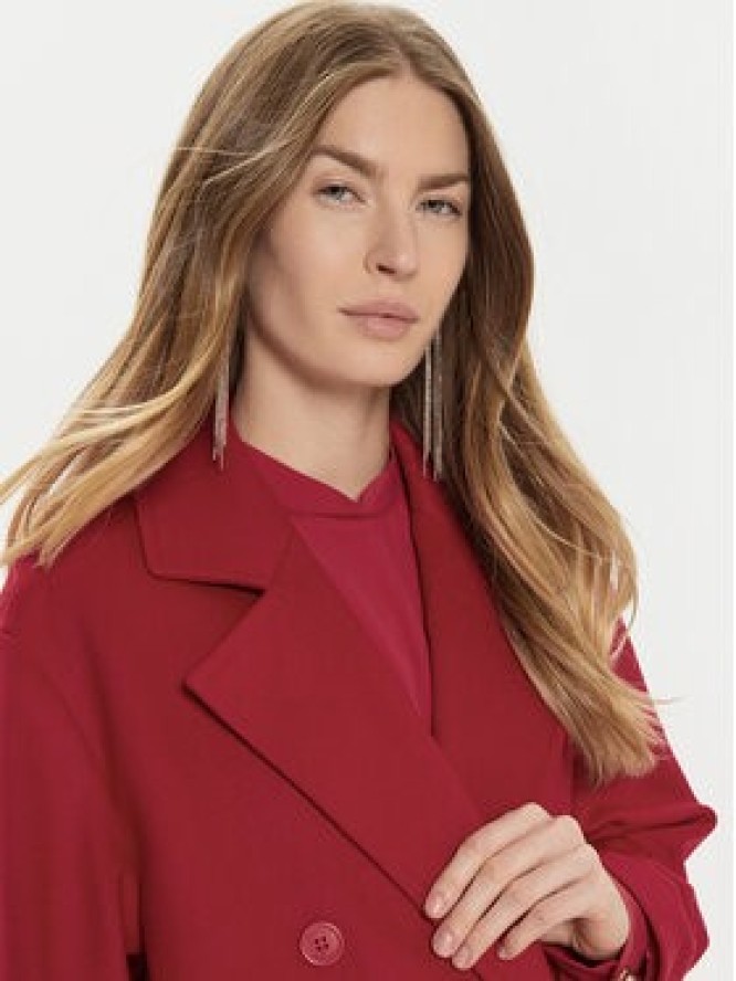 TWINSET Płaszcz wełniany 242TT2203 Czerwony Loose Fit