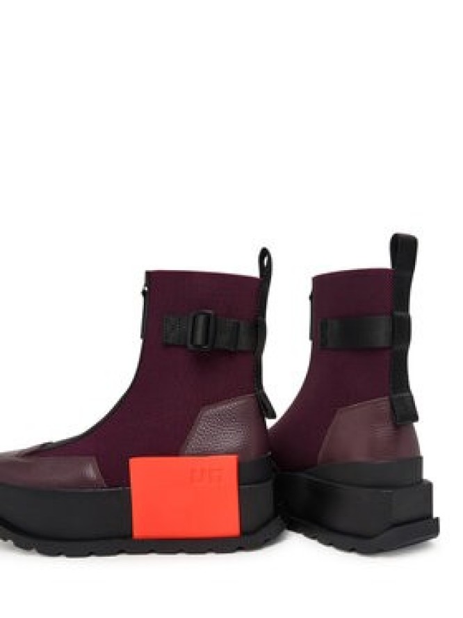 United Nude Botki Roko Bootie III 11044993165 Bordowy