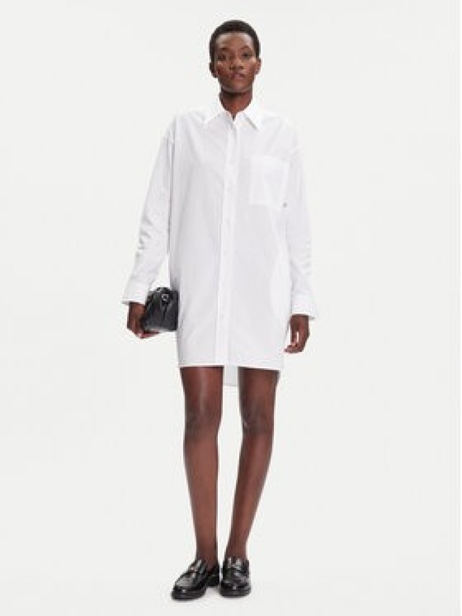 Calvin Klein Jeans Sukienka koszulowa LV047C022G Biały Oversize