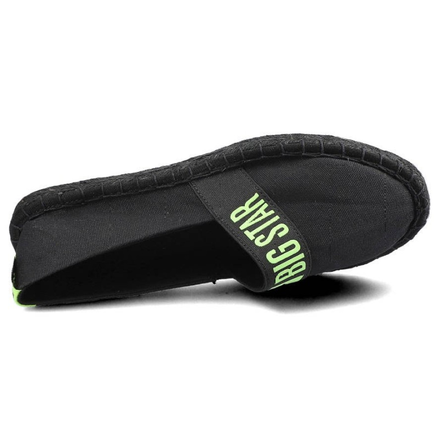 Espadryle damskie Big Star, z jutową podeszwą i elastycznym paskiem, czarne, HH274473