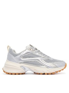Calvin Klein Sneakersy Hike Runn Ck Stripe Mesh-Lth Met HW0HW03251 Szary