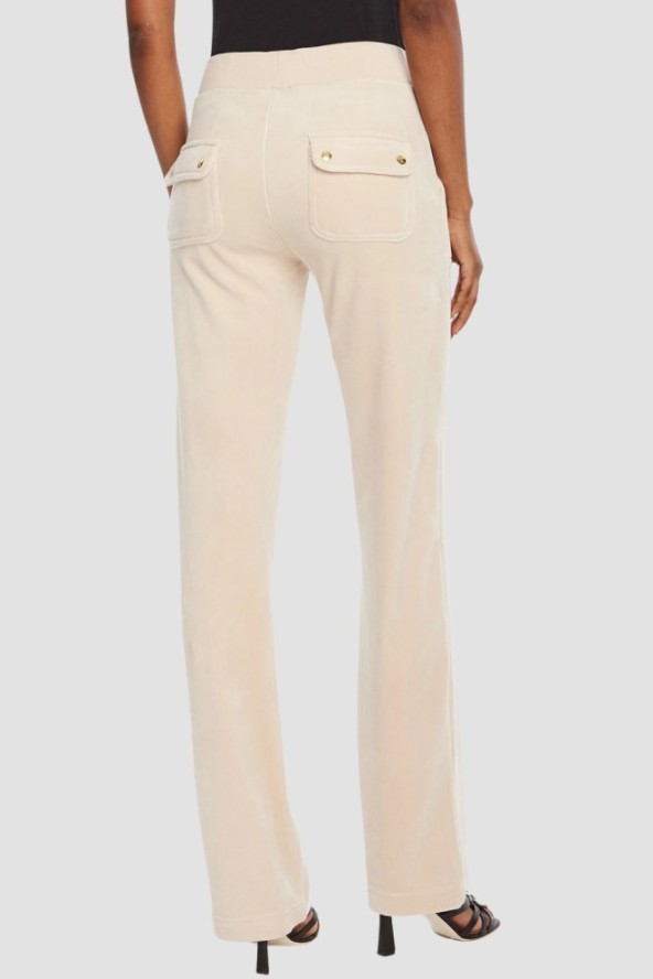 JUICY COUTURE Piaskowe damskie spodnie dresowe Del Ray Gold, Rozmiar M