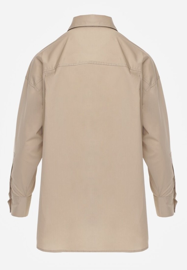 Beżowa Koszula Bawełniana Aquida