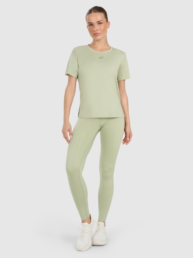 4F Koszulka treningowa regular szybkoschnąca damska - zielona M