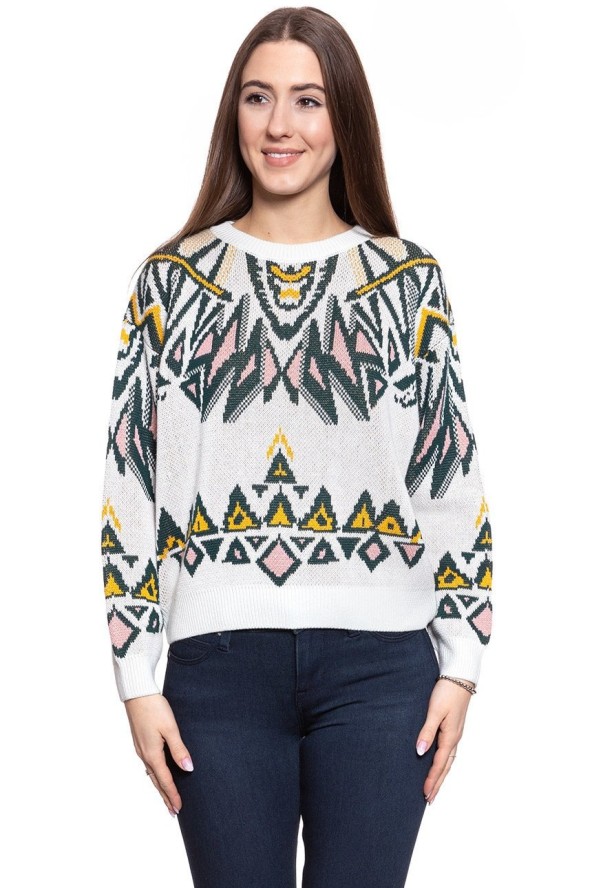 DAMSKI SWETER WRANGLER GEO KNIT CLOUD BLUE W8N5QCB03 112132405