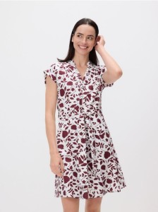 Wzorzysta sukienka mini - bordowy