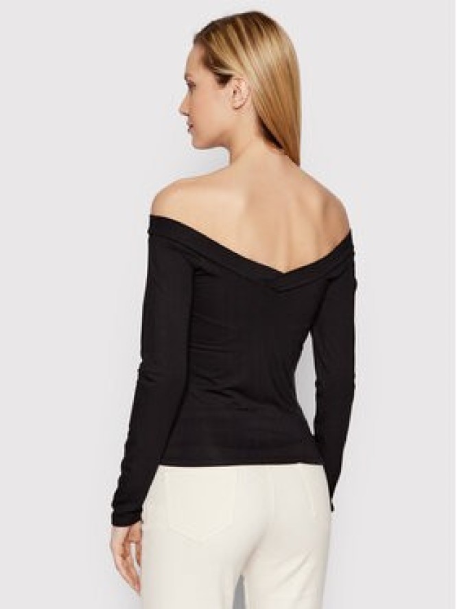 Pieces Bluzka Maliva 17103018 Czarny Slim Fit