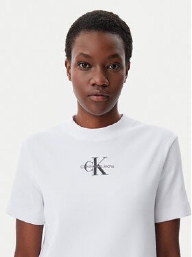 Calvin Klein Jeans Sukienka codzienna Monologo J20J225543 Biały Regular Fit