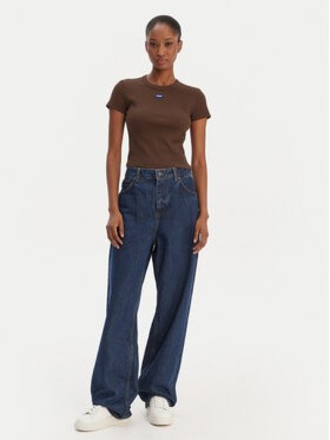 HUGO T-Shirt Baby 50510749 Brązowy Slim Fit