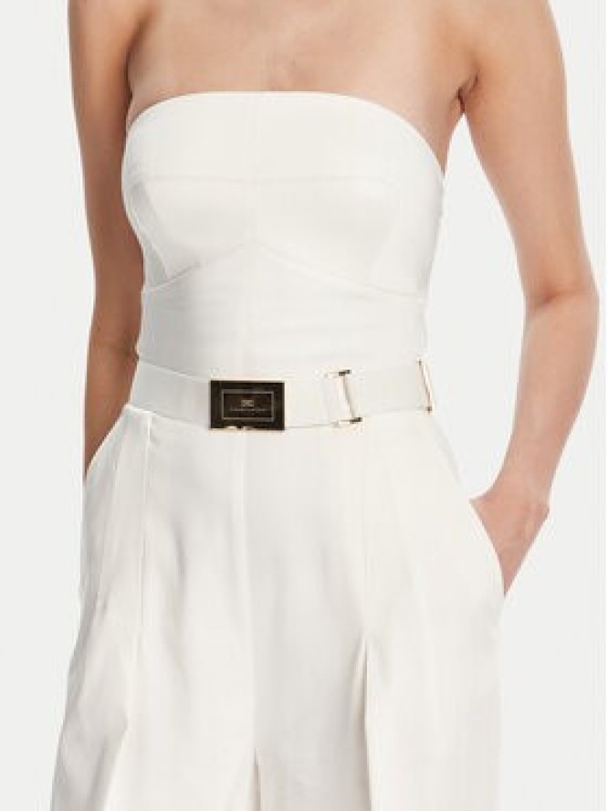 Elisabetta Franchi Kombinezon TU05152E2 100 Écru Regular Fit