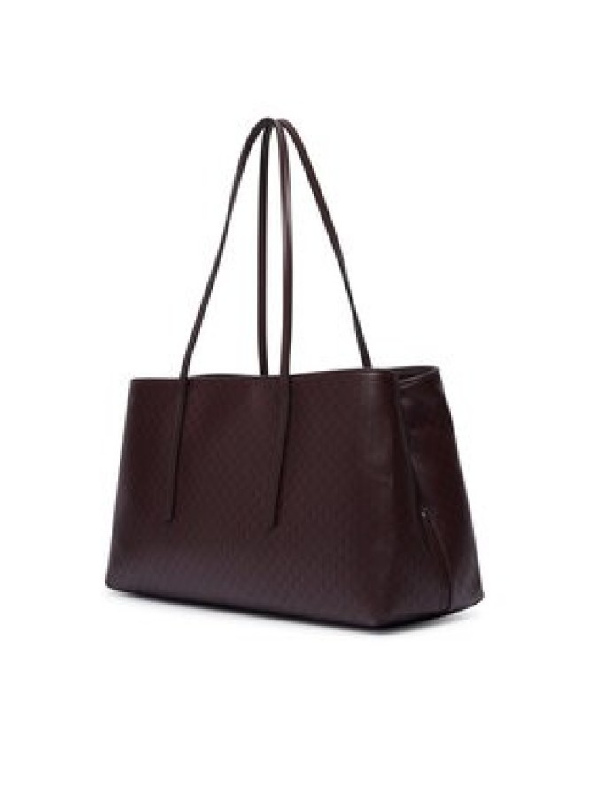 Calvin Klein Torebka Emblem Aop Medium Work Tote LV04F3786G Bordowy